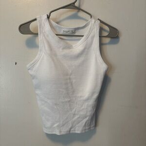Women's White cropped Tank Top